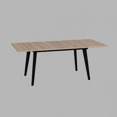 Mesa salón comedor extensible PALMIRA en colores personalizables con patas metálicas en blanco o negro.