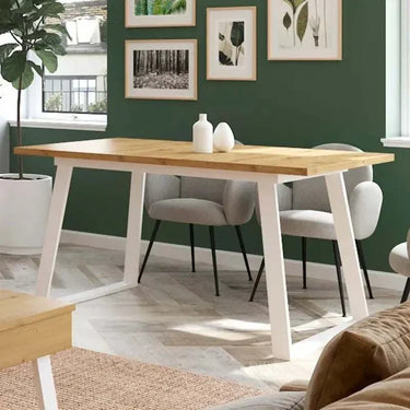 Mesa de comedor extensible ALESSANDRA de diseño rectangular y moderna en madera laminada