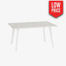 Mesa rectangular salón comedor Fija mod. MIRABELLA ALBIAN / Blanco / LARGO 120cm Mesa Salón