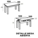 Mesa de centro elevable convertible CHIARA con patas cuadradas y almacenaje interior en varios colores