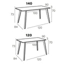 Mesa rectangular fija modelo MIRABELLA para salón comedor elegante y funcional