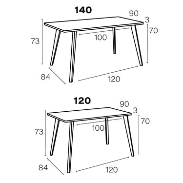 Mesa rectangular fija modelo MIRABELLA para salón comedor elegante y funcional