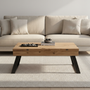 Mesa elevable convertible con patas metálicas trapecio modelo FIORENZA en salón moderno
