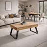 Mesa elevable convertible con patas metálicas trapecio modelo FIORENZA en salón moderno
