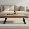 Mesa elevable convertible con patas metálicas trapecio modelo FIORENZA en salón moderno