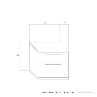 Mesita de noche Génova con dos cajones personalizable en colores y tiradores elegante y funcional para dormitorio