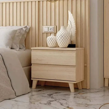 Cabecero cama matrimonio LUCCA mod. 14 de diseño elegante con palillería y acabado liso y listonado para dormitorio moderno