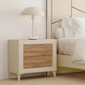 Mesita de noche 2 cajones L'AQUILA en madera personalizable y diseño elegante