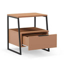 Mesita de noche terracota Ailev con cajón y patas negras