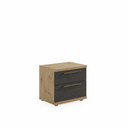 Mueble dormitorio matrimonio GENOVA en colores Artisan y Ébano, diseño moderno con cabecero y mesitas opcionales.