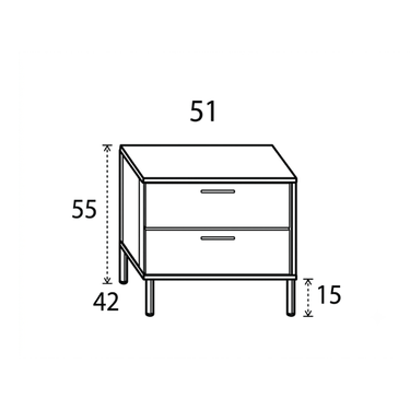 Mueble dormitorio composición CAPRI mod.2 con cabezal TIBERIO y mesitas de noche modernas en colores combinados