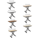 Mesa centro elevable CINNIA convertible en mesa comedor con patas metálicas en X y acabado en varios colores.