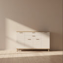 Aparador salón Bolonia 140 cm con tres puertas y dos cajones en madera de estilo moderno