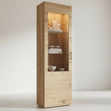 mueble de salón comedor bolonia completo con vitrina y estantería
