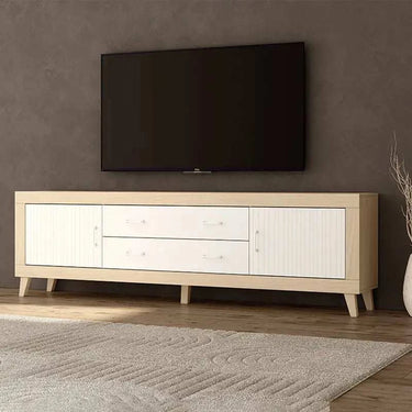 Mueble TV 2 cajones y 2 puertas color lined 200 cm diseño minimalista colección ASTI
