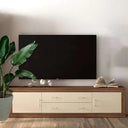 Mueble TV ASTI 200 cm con 2 cajones y 2 puertas diseño minimalista color lined