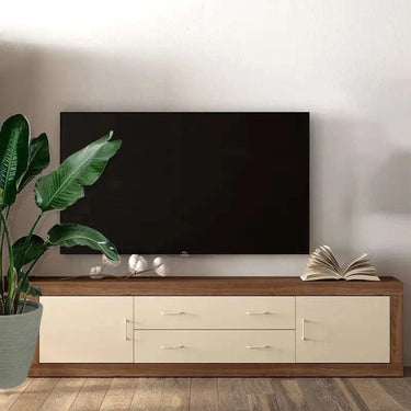 Mueble TV ASTI 200 cm con 2 cajones y 2 puertas diseño minimalista color lined