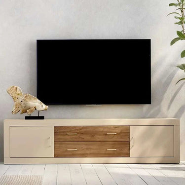 Mueble TV 2 cajones y 2 puertas ASTI de 200 cm en diseño minimalista y acabado resistente