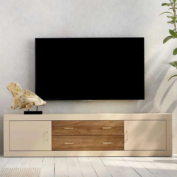 Mueble TV 2 cajones y 2 puertas ASTI de 200 cm en diseño minimalista y acabado resistente