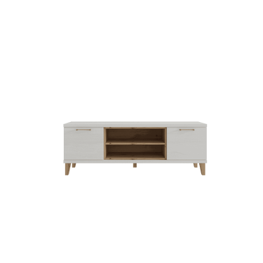 Mueble para TV Bolonia compacto con 2 puertas y cubo pequeño bicolor