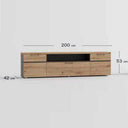 Mueble para TV salón ROMA 200 cm diseño nórdico contemporáneo