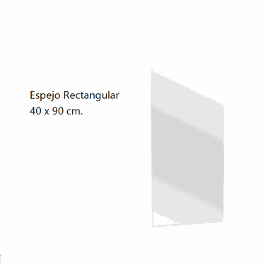Mueble Recibidor rectangular mirror, plain reflective glass with a slim edge, measuring 40 x 90 cm.