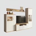 mueble salón comedor bolonia completo con vitrina y estante reversible
