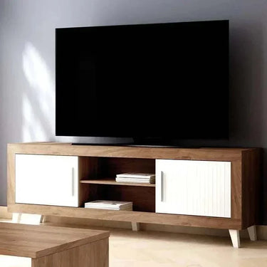 Mueble salón composición Asti ambiente 10 con mueble TV y vitrina en varios colores