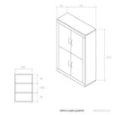 Mueble salón composición ASTI con aparador y vitrina en roble y blanco