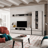 Mueble de salón Comedor composición ROMA estilo nórdico con vitrina, bajo TV y estante