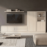 Mueble de salón TIVOLI Ambiente 3 con módulos asimétricos y cristal Olas