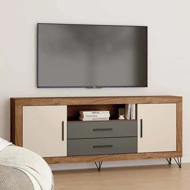 Mueble TV ASTI con 2 cajones, 2 puertas y hueco central personalizable