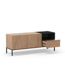 Mueble TV Cailin roble con 3 puertas y hueco abierto diseño moderno