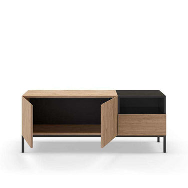 Mueble TV Cailin Roble con tres puertas y hueco abierto diseño moderno