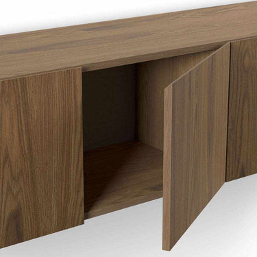 Mueble TV colgado roble con 4 puertas cierre lento diseño moderno
