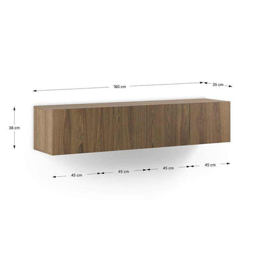 mueble tv colgado acorad roble con cuatro puertas modernas