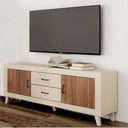 Composición de salón ASTI ambiente 3 con mueble TV y vitrina moderna de cuatro puertas