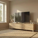 Mueble salon comedor BOLONIA estilo nórdico moderno con vitrinas y mueble para TV en madera de alta calidad