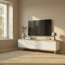 Mueble salón comedor BOLONIA estilo nórdico moderno con vitrinas y mueble para TV de alta calidad