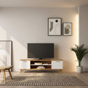 Mueble TV Bolonia con dos huecos abiertos y dos puertas, elegante y funcional para salón.