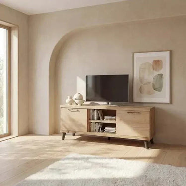 Mueble salón comedor completo BOLONIA con vitrina y módulo TV, diseño contemporáneo y alta calidad española