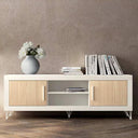 Mueble TV 2 puertas y 2 huecos ASTI 180 cm, diseño moderno y clásico en melamina resistente.