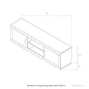 Mueble TV 2 puertas y 2 huecos, 180 cm, diseño moderno y clásico, fabricado en España.