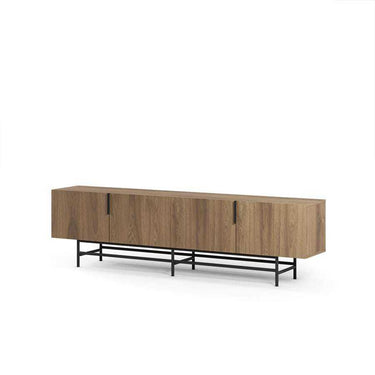 Mueble TV Eldia Roble con 4 puertas y estantes modernos