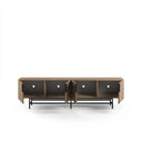 Mueble TV Eldia roble con 4 puertas y patas metálicas negras