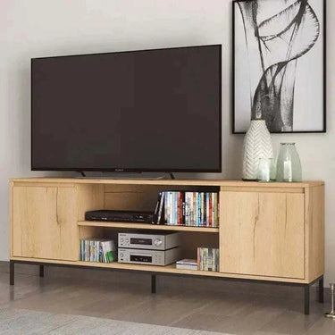 Mueble TV Lecce 178 cm con dos puertas y dos huecos abiertos
