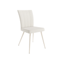Pack de 4 sillas de comedor tapizadas modelo Tucson con patas metálicas en marfil