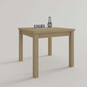 Mesa cuadrada extensible GIULA de melamina con patas cuadradas y diseño moderno