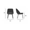 Pack 2 sillas de comedor AMAN tapizadas patas metálicas marfil
