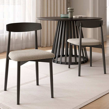 Pack de 2 sillas de salón MALMO tapizadas con estructura de madera roble y roble negro